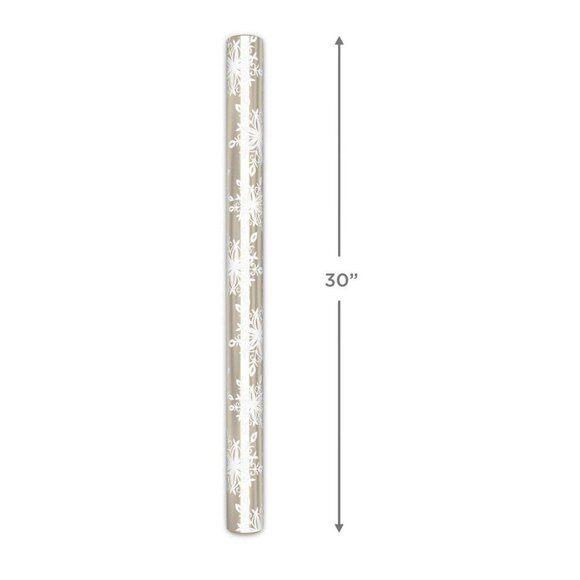 Hallmark Wrapping Paper Christmas Snowflakes on Pewter Metallic 22.5 sq ft Gift - Picture 5 of 6